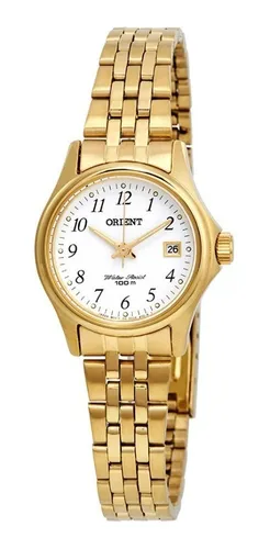 Reloj Dorado De Dama Sumergible Con Calen. Orient Fsz2f006w0