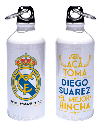 Caramañola Real Madrid F.c Botilito Botella Aluminio 600ml