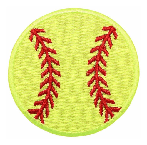 Parche Bordado Softbol Amarillo Neon 2-1 4  Para Planchar