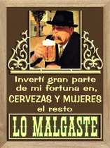 Comprar Frases Cerveza Bebidas  Cuadros Posters Carteles  L325