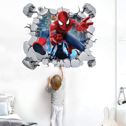 Calcomanía De Pared De Superhéroe Spider-man Con Temática De