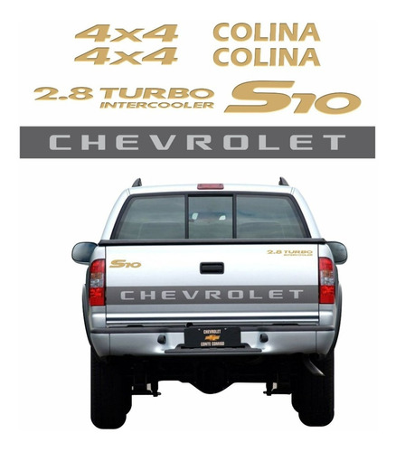 Adesivos Para Chevrolet S10 Colina 4x4 2.8 Turbo 2006 18977 Cor Dourado