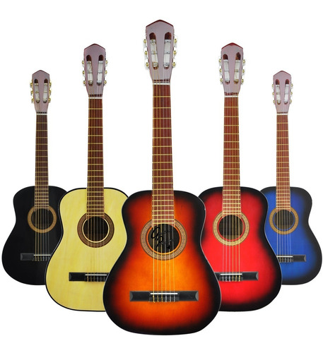 Guitarra Criolla Mediana Superior Colores Funda Pua Garantia