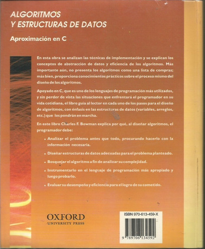 Imagen 2 de 2 de Algoritmos Y Estructuras De Datos Charles F. Bowman