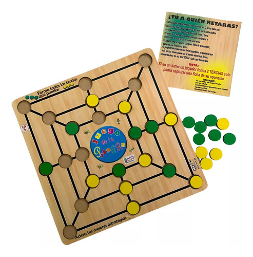 Pitarra Juego De Mesa Tradicional Didáctico Madera 24 Fichas