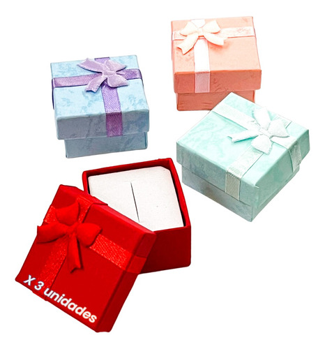 Cajas Para Joyas Anillos Regalos Con Almohadilla X 3 - Otec