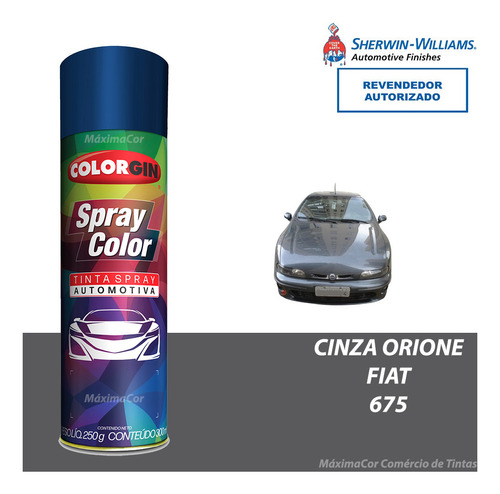 Tinta Spray Automotivo Cinza Orione Fiat 300ml