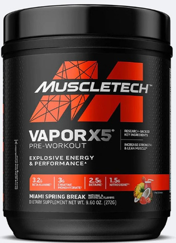 Pre Entrenamiento Muscletech Vapor X5 30 Servicios Óxido Nít