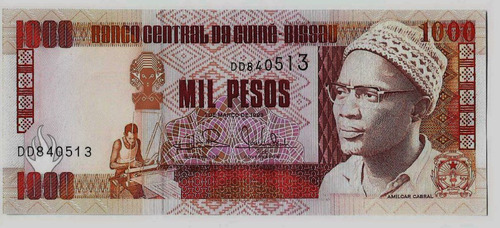 Fk Billete Guinea Bissau 1000 Pesos 1993 P-13b Sin Circular 