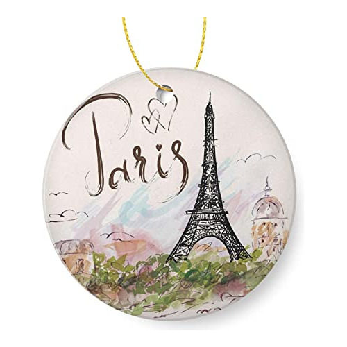 2022 Adornos De Navidad, Torre De Eiffel Paris Llmp7