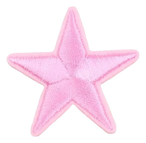 10 Pzs Estrellas Bordada Rosa Pastel Aplicacion Parche 4.5cm