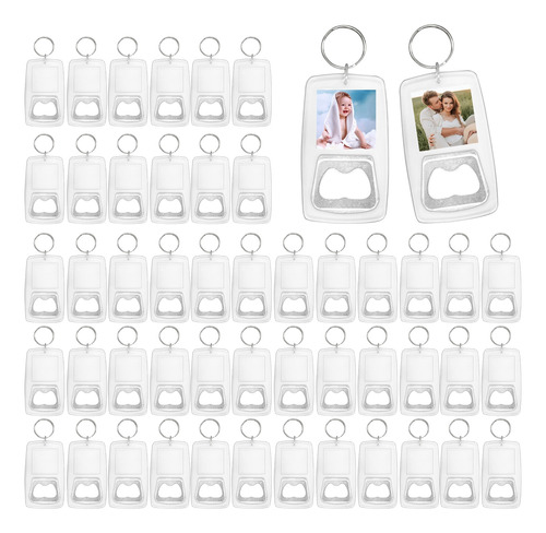 50 Pcs Llavero De Acrílico Transparente Para Fotos Diy