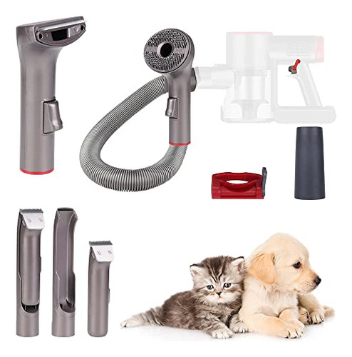 Dog Grooming Vacuum Attachment Kit, Pet Vacuum Brush Fo...