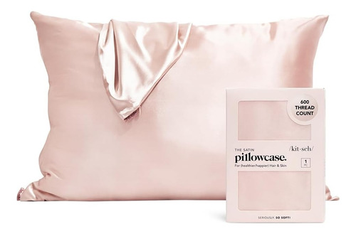 Funda De Almohada 100% De Satén Con Cierre Super Suave Queen