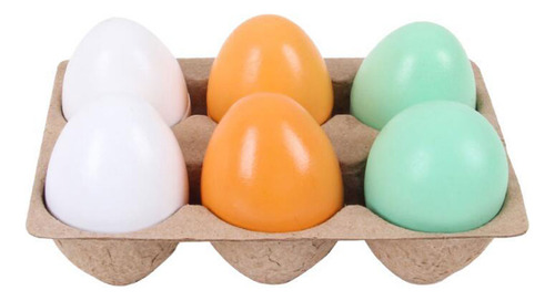 6x Huevos De Madera Educación Temprana Cocina Juegos De