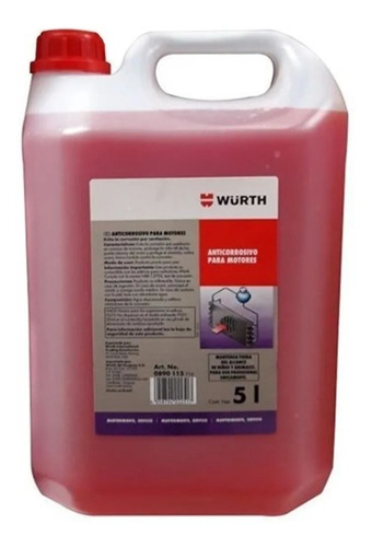 Liquido Agua De Radiador Anticorrosivo Wurth 5 Litros