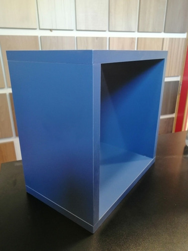 Cubo En Mdf Melaminico Azul 18mm 