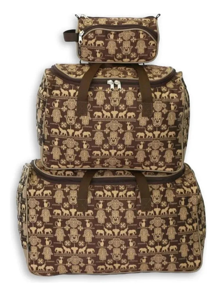 Kit De Viagem Marrocos 2 Malas E 1 Frasqueira Viccina Marrom