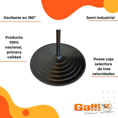 Imagen 7 de 9 de Ventilador Semi Industrial Pie 27(67,5 Cm) Gatti Ventilación