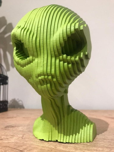 Escultura Decorativa Alien 3d Em Mdf (várias Cores )