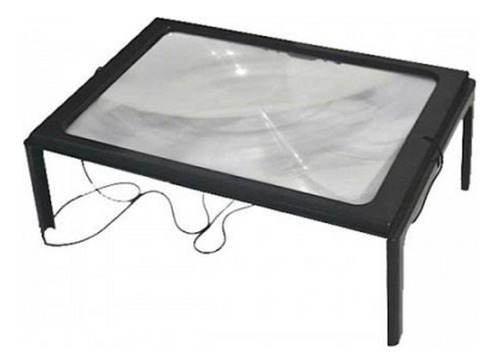 Lupa Lente De Leitura 3x De Mesa Com Suporte De Mesa Luz Led