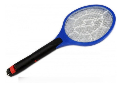 Raquete Elétrica Mata Mosquito Insetos Recarregável Cor Azul