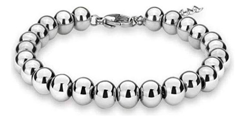 Pulsera De Plata De Ley 925 De 0.157in A 32.8ft Con Cuentas