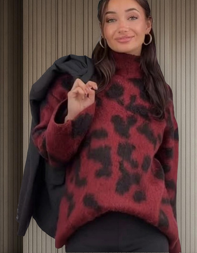 Sweater Polera Animal Print Leopardo Importado Tendencia