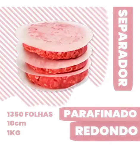 Separador de carne de hamburguesa cruda de papel para hornear encerado