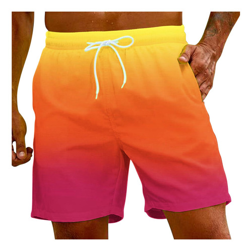 Pantalones Cortos Casuales De Playa Con Estampado Especial B