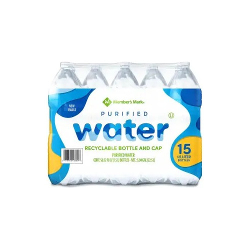 Agua Purificada Member's Mark 15 Pzas De 1.5 L