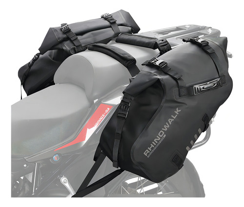 Bolsa de moto de gran capacidad, paquete de equipaje, color negro