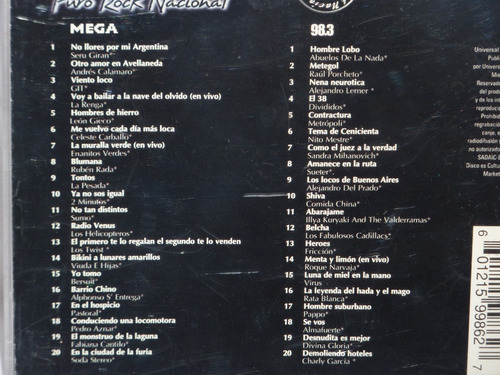 Mega 98.3 Puro Rock Nacional 2 Cd