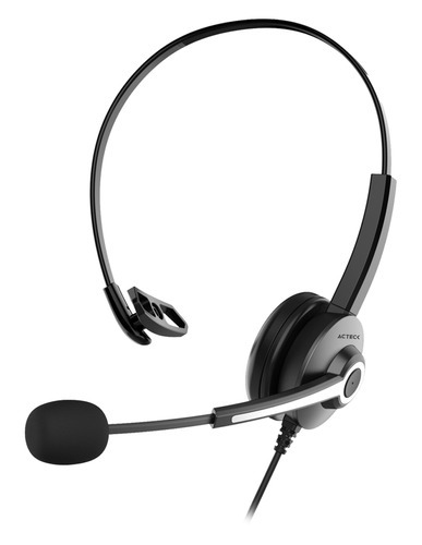 Audifono Diadema Para Call Center Acteck Centric Pro Hp620 Color Negro