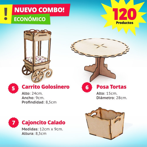 Imagen 4 de 10 de Candy Bar Fibrofacil 120 Productos Mdf Candybar Fibrofacil