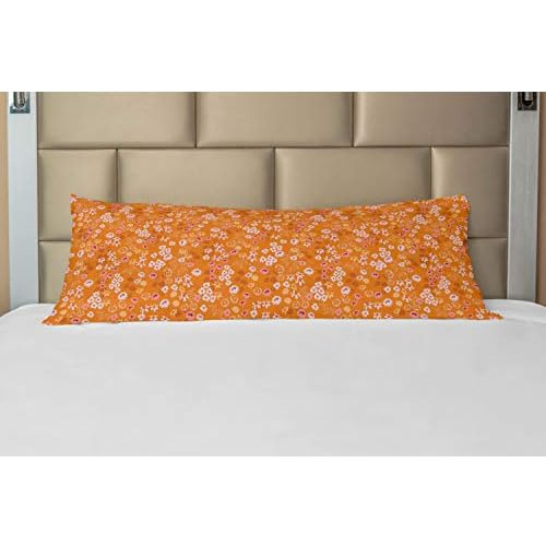 Funda De Almohada Cuerpo Color Naranja Quemado Cierre D...