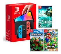 Comprar Switch Oled Neon+zelda Tears+minecraft+mario Superstar