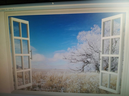 Vinilo Ventana Con Paisaje 130x60