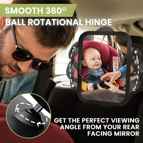 Espejo Grande Inastillable Para Coche De Bebé, Espejo De Seg