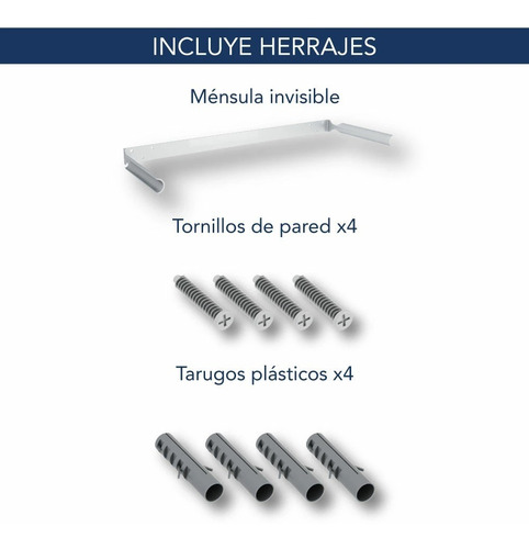 Imagen 3 de 6 de Estante Repisa Flotante 60x25x4 Centro Estant