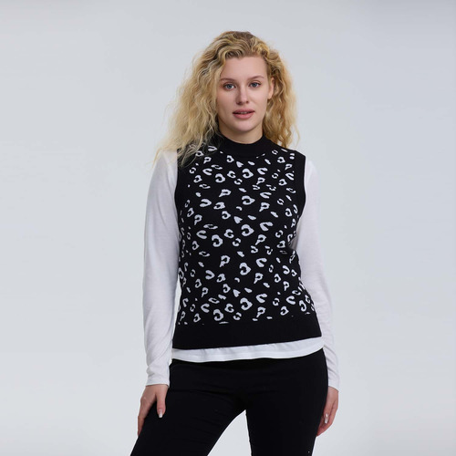 Sweater Mujer Animal Casual Negro Fashion's Park