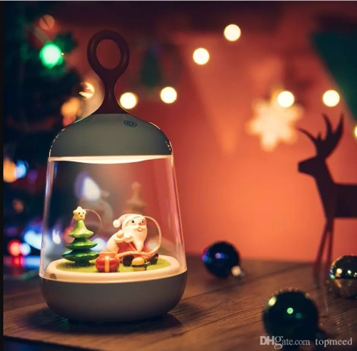 Imagen 3 de 8 de Lámpara De Mesa Led Luz De Noche Paisaje Navideño