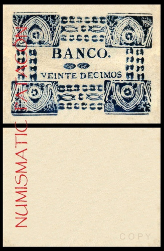 Billete 20 Decimos Banco Nacional 1826 - Copia 344b