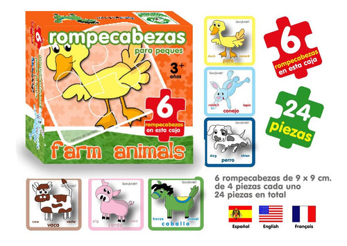 Rompecabezas Preescolar Progresivo Didáctico - Farm Animals