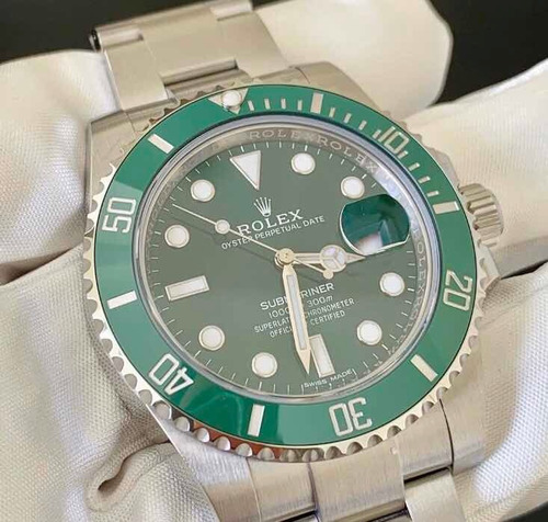 Relógio Masculino Modelo Submariner Estilo Rolex Fundo Verde