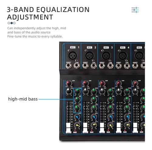 Mezclador De Sonido Profesional Mezclador De 7 Canales Usb
