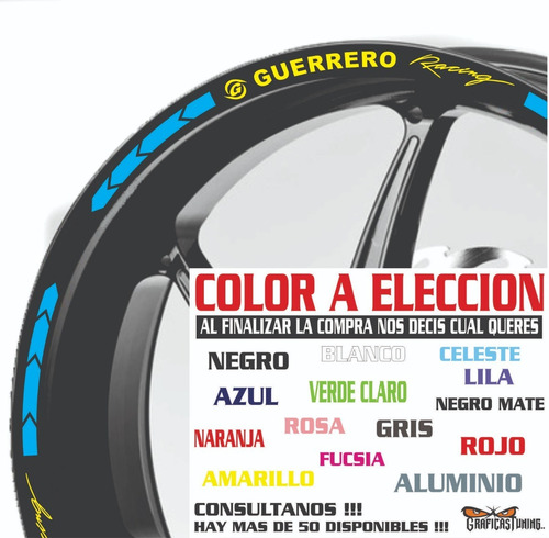 Imagen 9 de 10 de Calcos Guerrero Llantas + Regalo - 00149 Graficastuning