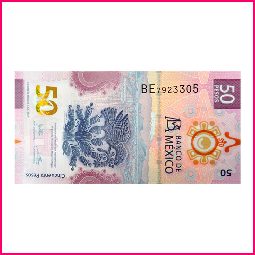 Billete De 50 Pesos Mexicanos Ajolote Serie Be7923305