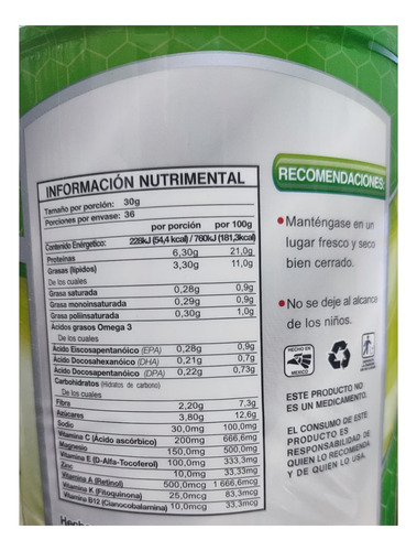 Clorofila Mix Bebida Con Chía Espirulina Omega Magnesio 1.1k