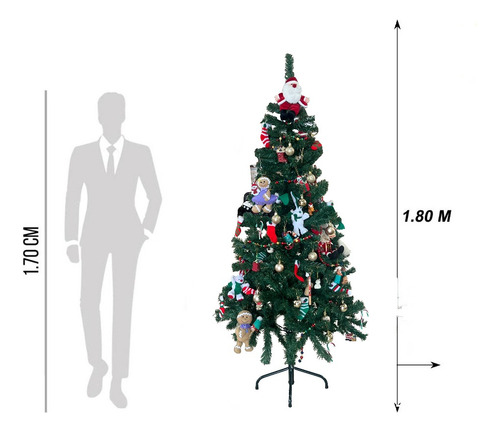 Arbol De Navidad Home Sale 1.80 Cm Luces Opt 850 Ramas Verde